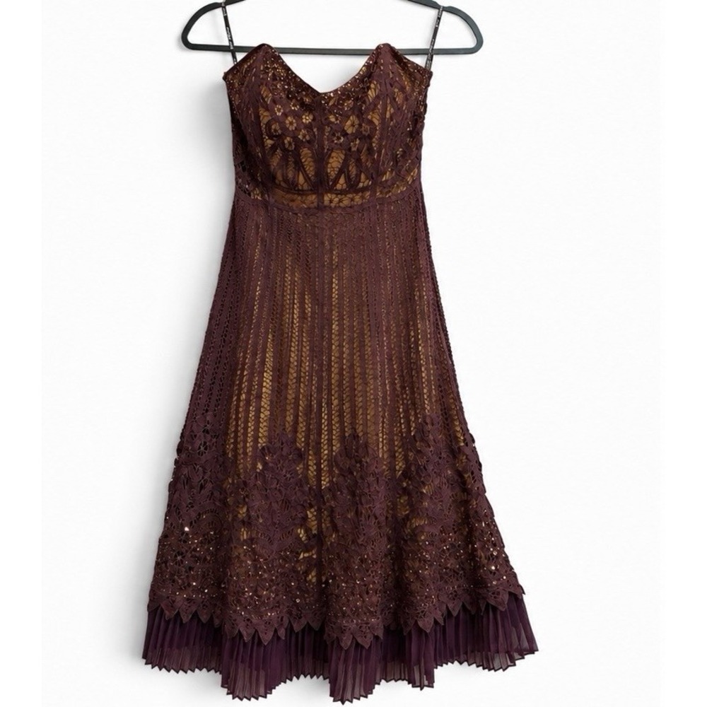 Betsey Johnson Vintage Y2K Crochet Lace Sequin Corset Dress 4 Gothic Romantic
